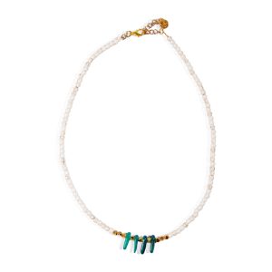 λάμψη κολιέ πρασινο εκρου